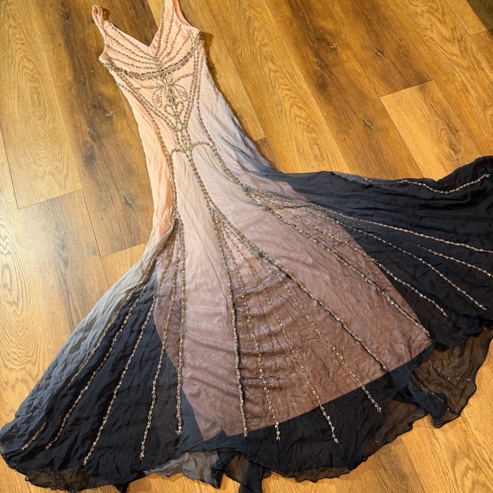 Vintage Y2K 100% Silk Beaded Dress Vintage Beaded Dress Prom Dress Sue Wong - Picture 16 of 17